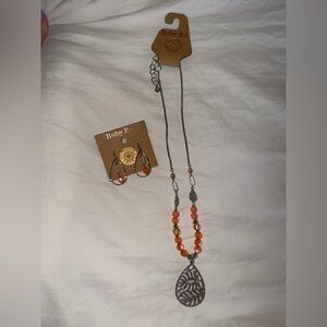 Ruby Rd. Pink Bead Necklace and Dangle Earring Set